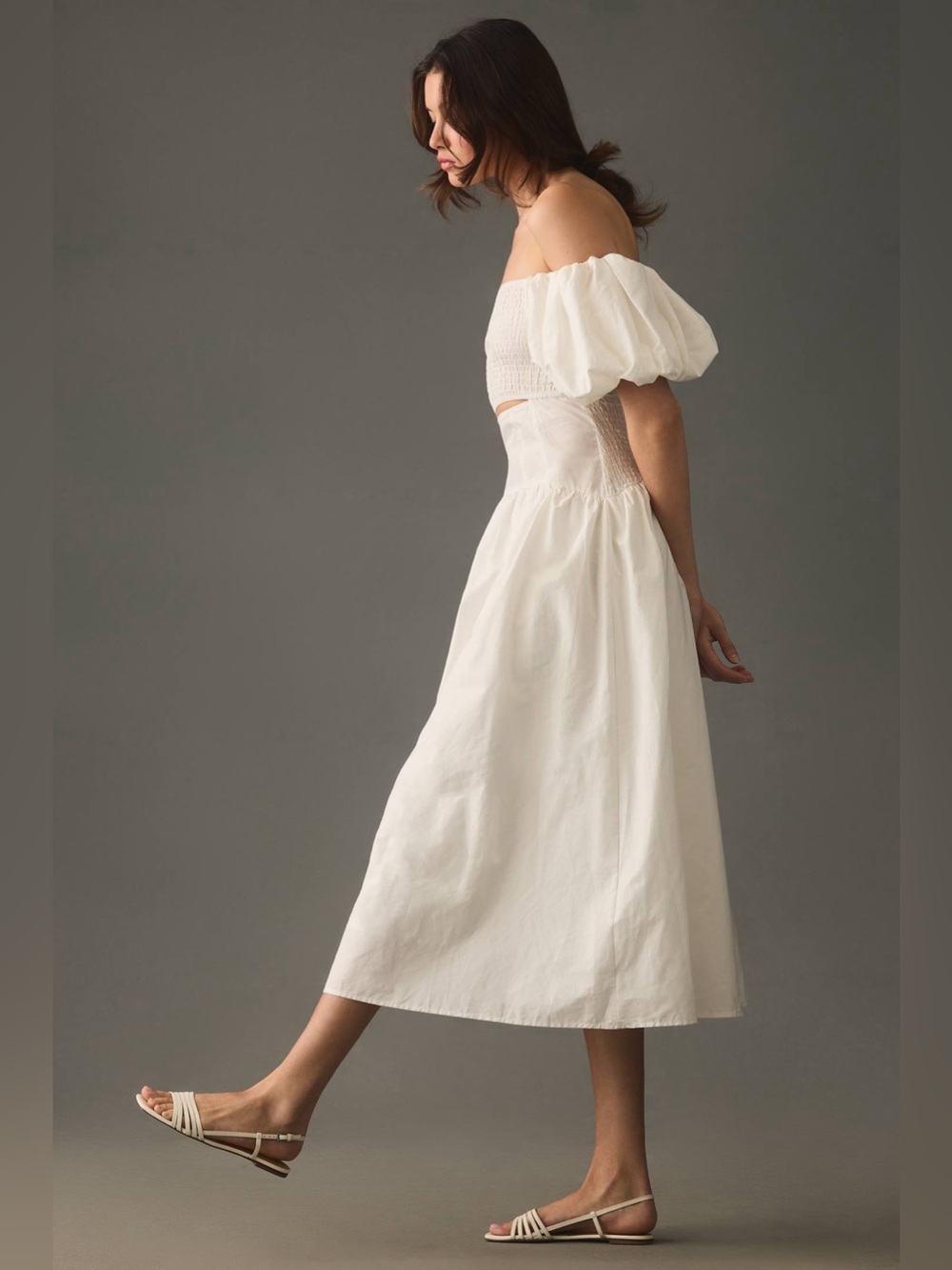Moon River Off-The-Shoulder Cutout Maxi Dress Anthropologie Size Medium - Picture 4 of 10